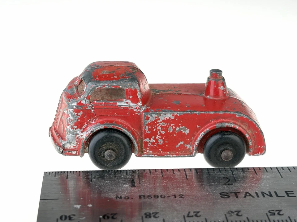 Camión de juguete de hierro fundido fundido fundido fundido Barclay de colección tractor para portacoches 1940 1950 Foto 2 de 4