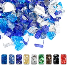 20 Pounds Bahama Blend Fire Glass for Fire Pit - 1/2 Inch High Luster Reflective