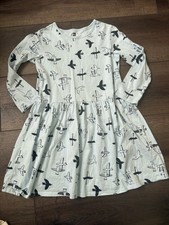 Tea Collection Blue Bird Long Sleeve Dress Girls Size 10