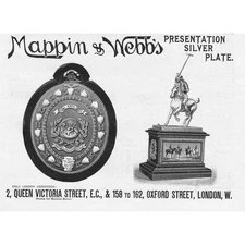 MAPPIN & WEBB Presentation Silver Plate Victorian Advertisement 1893