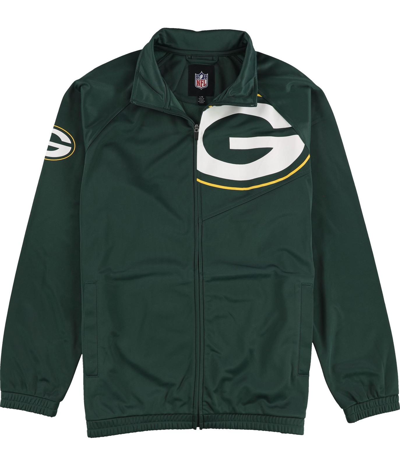 G-III Sports Mens Green Bay Packers Track Jacket Sweatshirt Green Large 6590₽