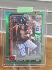 2025 Topps Chrome Luther Burden Rookie Green Refractor Auto /99 Bears