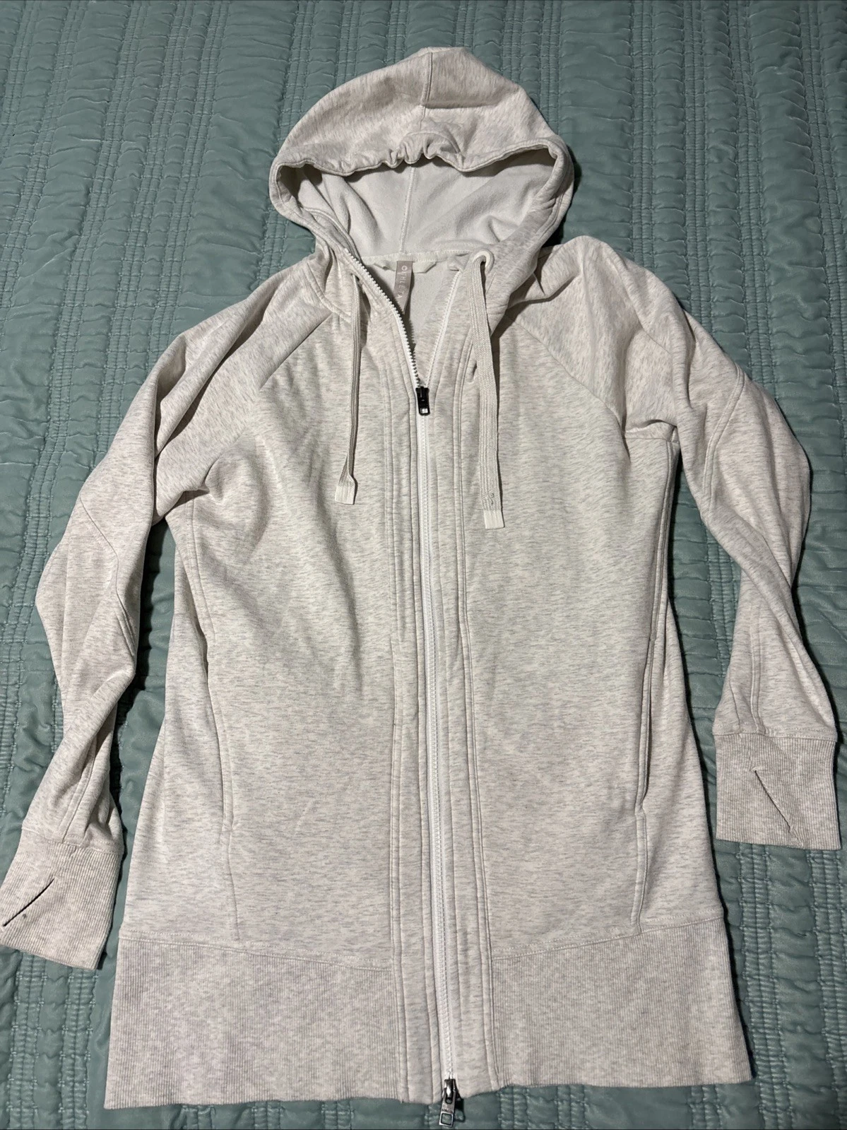 Athleta S Sweatshirt, Athleisure, Zip Front, Hoodie, Thumb hole Sleeves, EUC