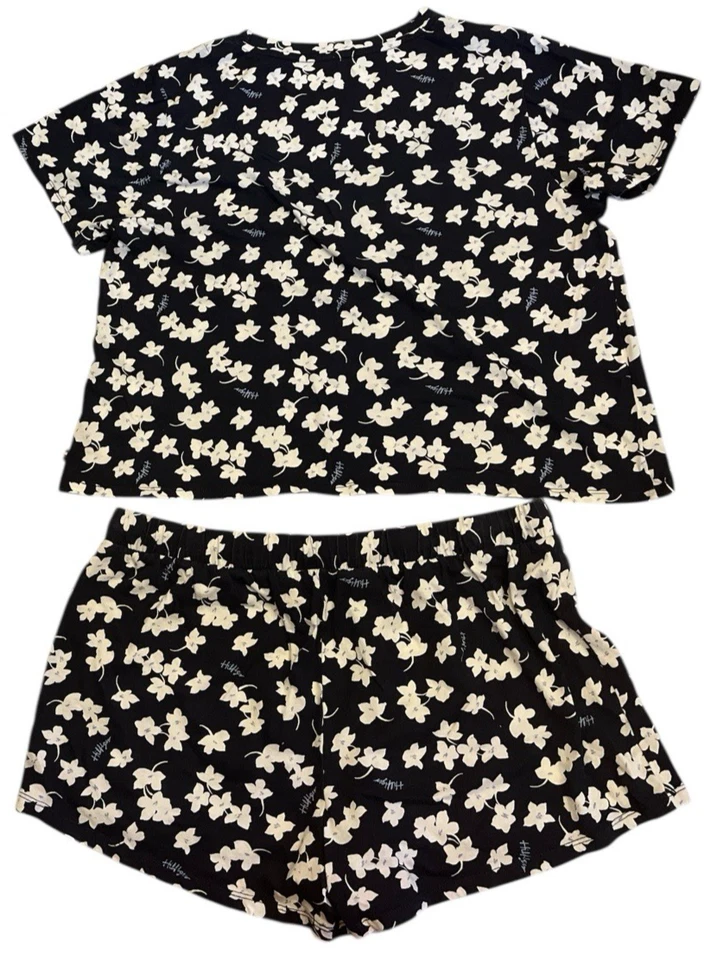 Tommy Hilfiger Conjunto de Dormir Mujer XL Azul Marino Floral Manga Corta 100% Algodón Pantalones Cortos Foto 2 de 4