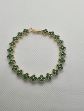 High-quality 18K Gold Four-Leaf Clover Zircon Bracelet 