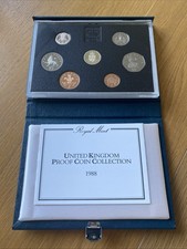1988 Royal Mint UK Proof Coin Set 7 Coins In Presentation Box & COA