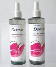 2 DOVE NON-AEROSOL EXTRA STRONG HOLD PUMP GLOSS  CONTROL HAIRSPRAY 9.25 OZ EACH