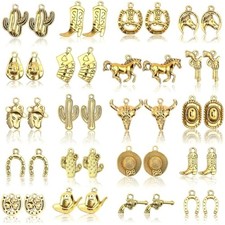 MARFOREVER 40 Pcs/20 Pairs Western Cowboy Cowgirl Charms for Jewelry M