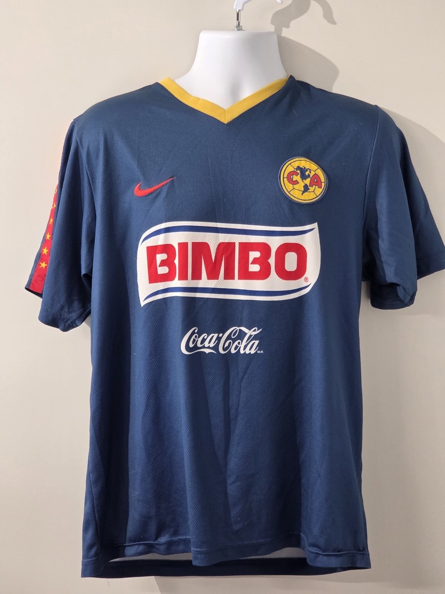 Nike Club America Jersey Large Blue Soccer Futbol Mexico Bimbo