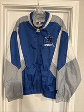 Dallas Cowboys Windbreaker Jacket Size L-Vintage 90s Starter Pro Line NFL