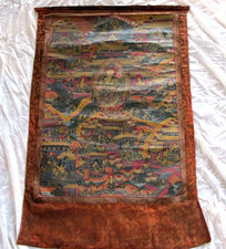 Antique Tibetan Thangka Of AVALOKITESVARA Qing Dynasty .