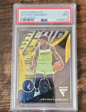 2020 Panini Flux #20 Anthony Edwards 10/10 RC Fluid Gold Insert PSA 9 POP 5!