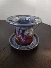 One of A Kind Handmade Pottery Toothbrush Holder Signed by Artist