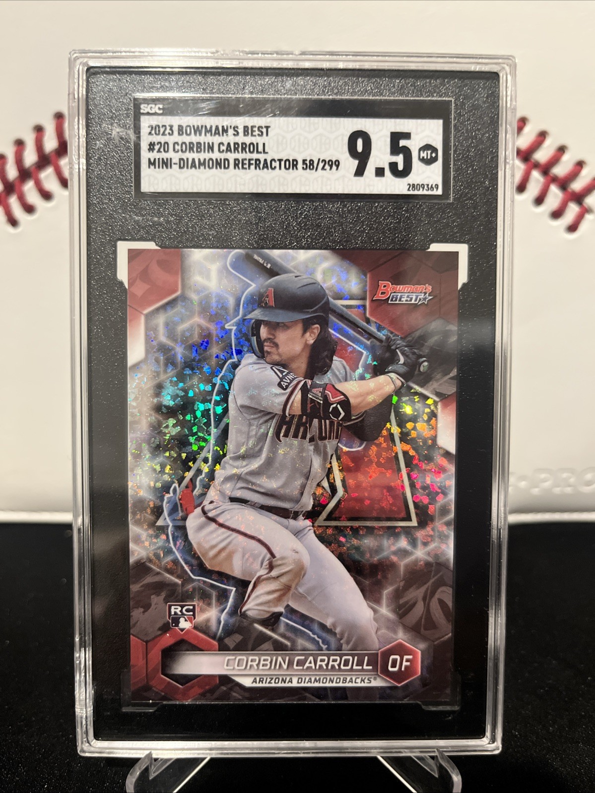 2023 Bowmans Best Corbin Carroll RC Mini Diamond Refractor SGC 9.5 58 /299