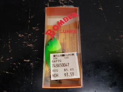 Bomber Model A Crankbait Green Yellow Fish Shape 1/4 oz 6AFYG