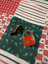 Black High Heel Enamel Pin Lot Of 2 Purse Shoes Gift Hat Backpack Lapel Gift