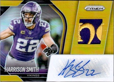 HARRISON SMITH 2025 PANINI PRIZM TRUE GOLD JERSEY PATCH AUTO SP 10/10 VIKINGS