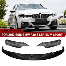 Fit For 2012-2018 BMW F30 3 Series M Sport Front Bumper Lip Spoiler Carbon Fiber