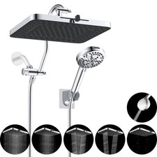 Hibbent cUPC Certified High Pressure 13'' Dual Shower Head Combo with Chrome
