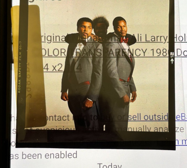 Original Muhammad Ali Larry Holmes COLOR TRANSPARENCY 1980 Don King 2 1/4 x2 1/4
