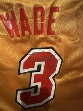 Camiseta deportiva firmada por Dwyane Wade de Miami Heat Charles Justice auténtica de las finales de 2006