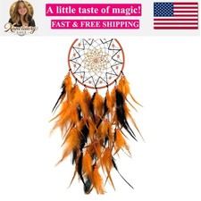 Black and Orange Dream Catcher Feather Dream Catchers Wall Decor Handmade Dre...