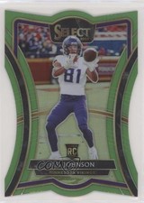 2019 Panini Select Premier Level Die-Cut Neon Green Prizm 37/49 Bisi Johnson 1u6