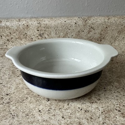 Vintage Arabia of Finland Blue ANEMONE Two Handled Soup Bowl