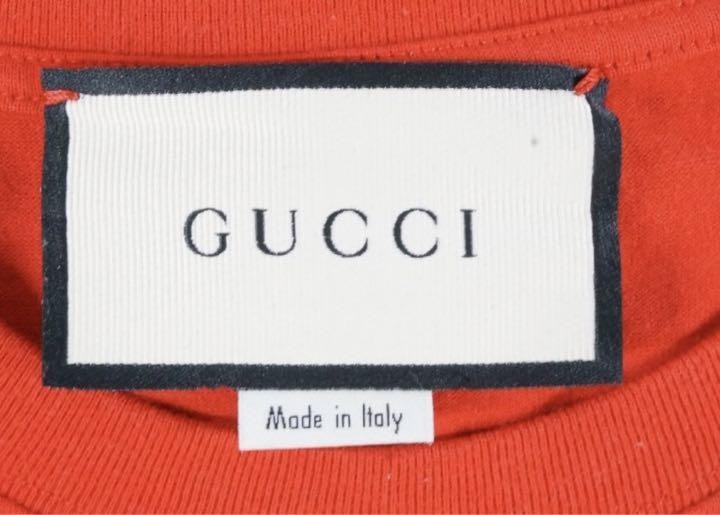 Gucci Short-sleeved T-shirt Size S 175/92A Orange Logo print Men's