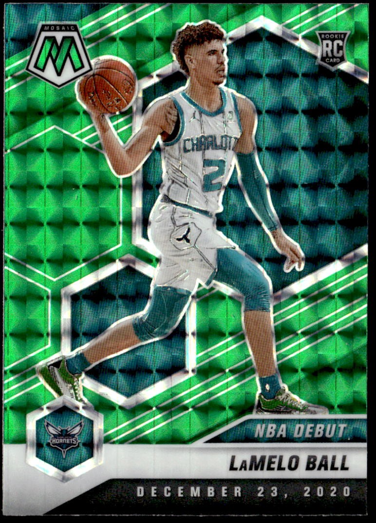 2020-21 Panini Mosaic #262 LaMelo Ball Mosaic Green Rookie E1