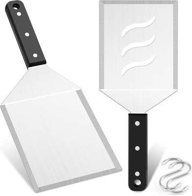 Metal Burger Spatula 2PCS,  Heavy Duty Stainless Steel Griddle Hamburger Spatula