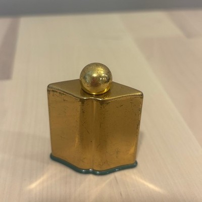 Vintage Coty Emeraude miniature perfume bottle gold-toned .13 oz
