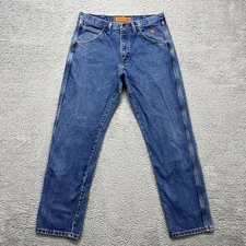 Wrangler FR Riggs Jeans Mens 35x34 Blue Flame Resistant Workwear Denim Pants