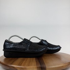 Womens Alegria Dani Shimmering Blue Black Leather Platfrom Shoes Size EU 39 GUC