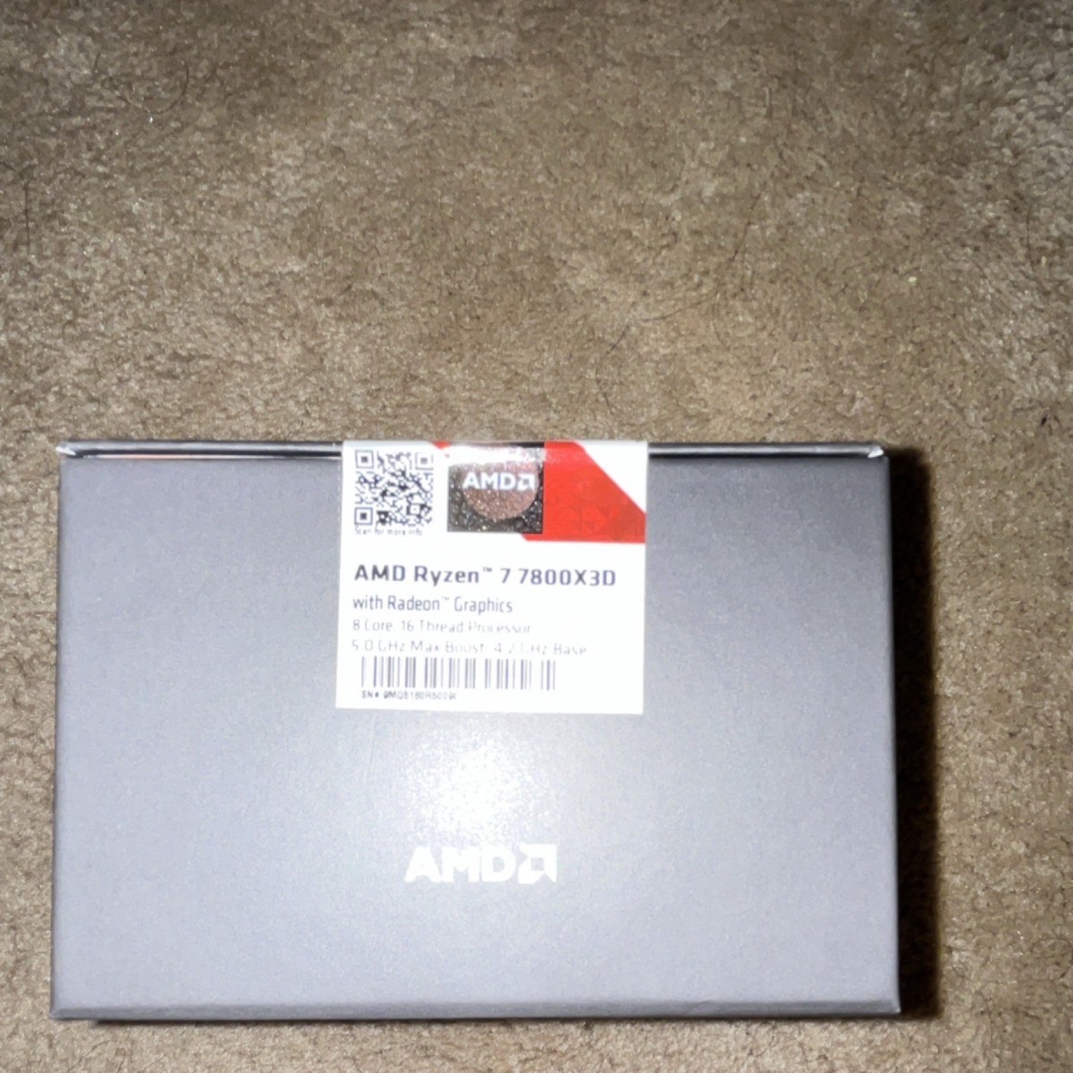 AMD Ryzen 7 7800X3D 8-Core Processor, Socket AM5, 5.0GHz, 104MB L3