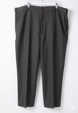 Haggar Dress Pants Men 46X30 Grey Straight Leg Casual Flat Front Classic Fit