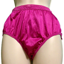 VTG SHINY Pink SATIN Nylon HI CUT Panties SILKY SOFT VINTAGE Panty SISSY CD 8 XL