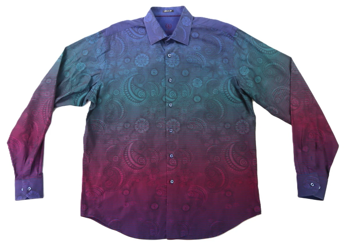 big and tall paisley dress shirt Men's Purple Paisley Shirt