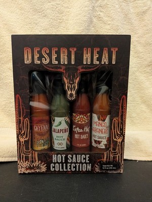 Desert Heat Hot Sauce 3 oz Cayenne, Jalapeño, Extra Hot & Mango Habanero