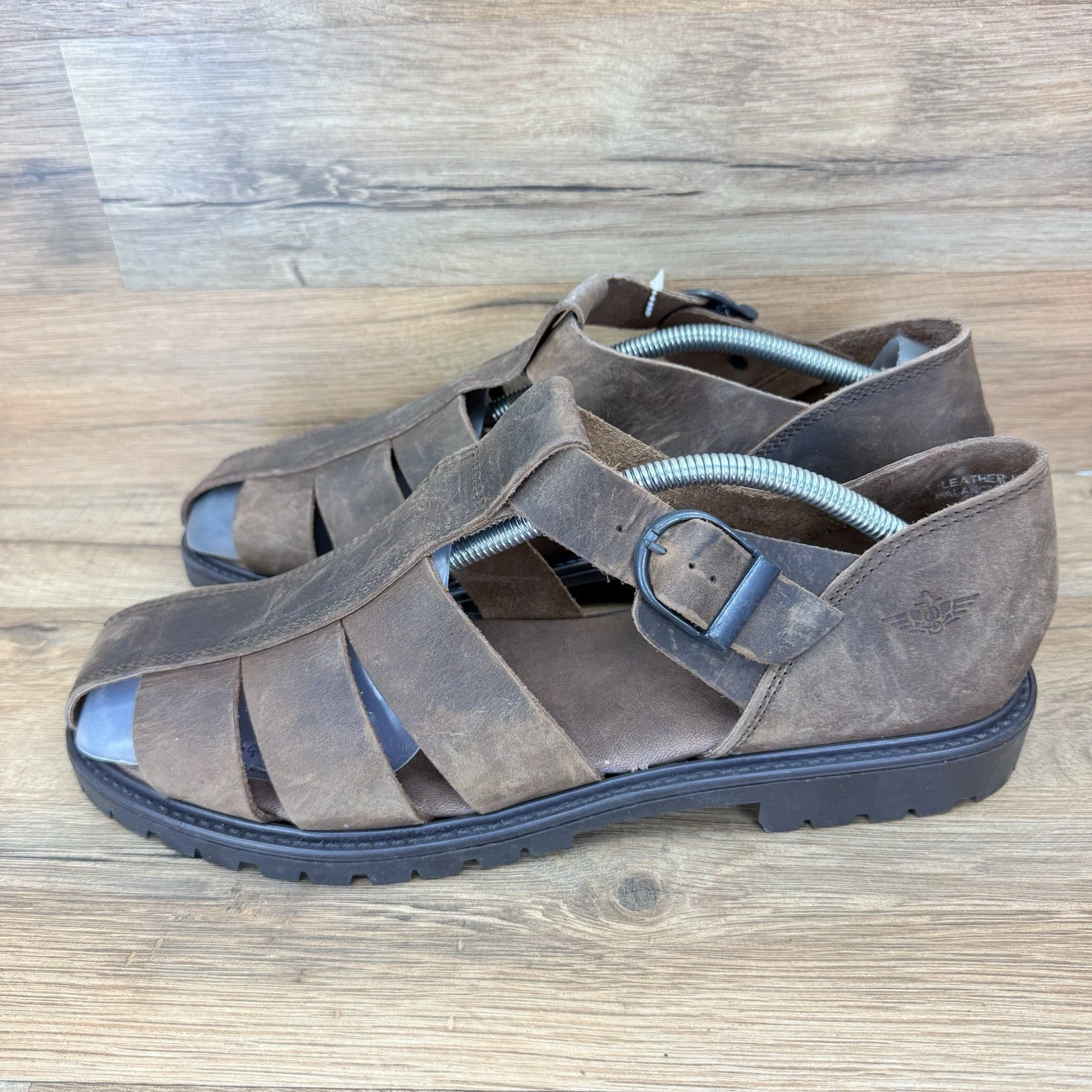 TIMBERLAND Sandali casual da pescatore Dockers da uomo taglia 11 M in pelle marrone con cinturino 84041