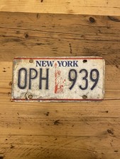 Vintage New York US Car Licence Plate OPH 939