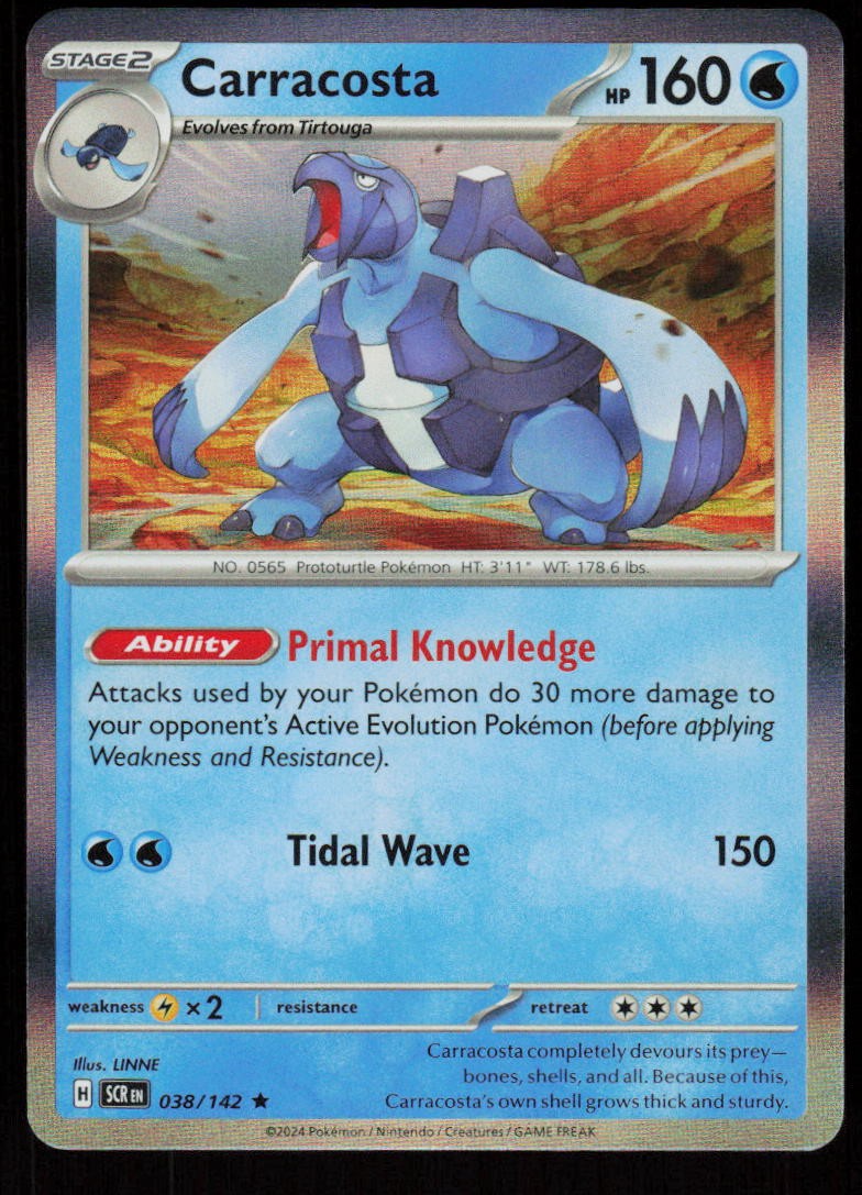 Carracosta 38/142 Rare Stellar Crown Pokemon Holo Near Mint