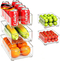 KüHlschrank Organizer Set 6 StüCk Stapelbar Transparent FüR KüChe & Speisekammer