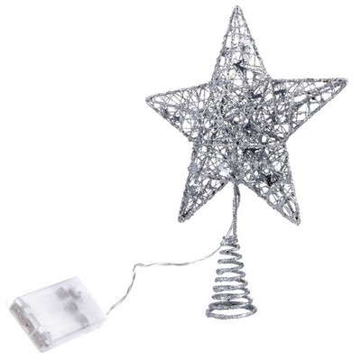 1 PC Weihnachtsbaumtopper Ornament Fünf-Punkte-Lichtsternhängedekoration