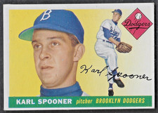 1955 Topps # 90 Karl Spooner Brooklyn Dodgers  VG/EX to EX Range