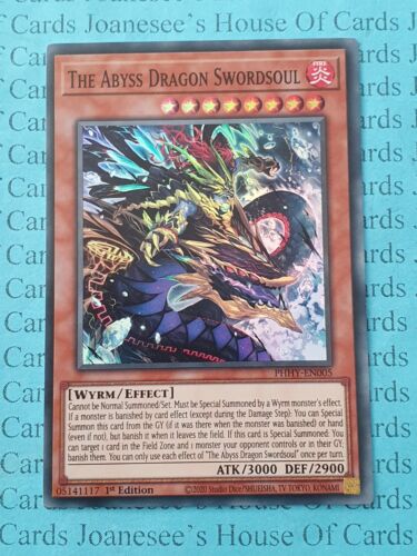The Abyss Dragon Swordsoul PHHY-EN005 Super rzadka karta Yu-Gi-Oh 1. edycja nowa - Zdjęcie 1 z 3