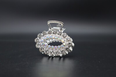 2 Pack Small mini double diamond hair claw clips with crystals Unique