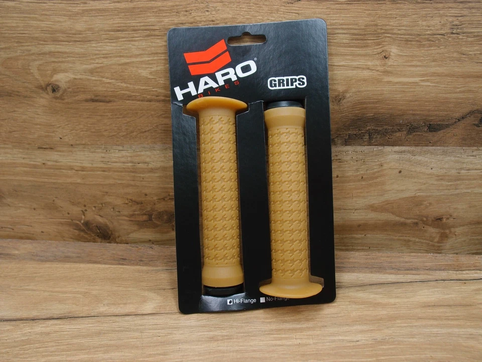 Empuñaduras de manillar BMX 1997 HARO empuñaduras de brida alta Haro Stitch Gum miel Foto 2 de 4