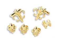 Gold Fleur de Lis Studs and Cufflinks Set