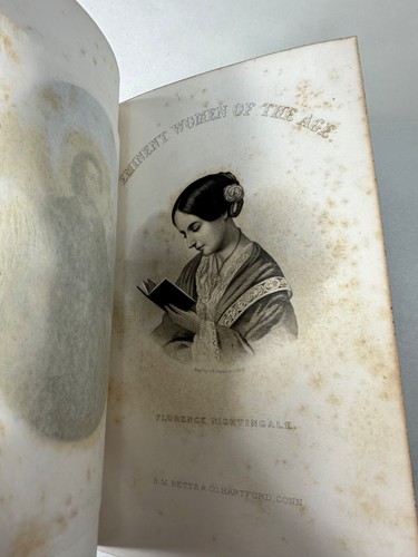 Vintage Eminent Women of the Age 1868 antike Erstausgabe Buch illustriertes Leder - Bild 10 von 19